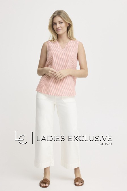 FRANSA Μπλούζα αμάνικη ριγέ