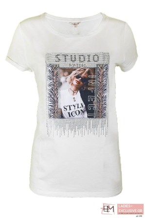 ESQUALO Μπλούζα κοντομάνικη με στάμπα