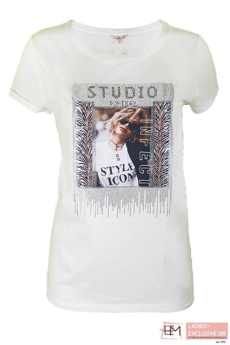 ESQUALO Μπλούζα κοντομάνικη με στάμπα