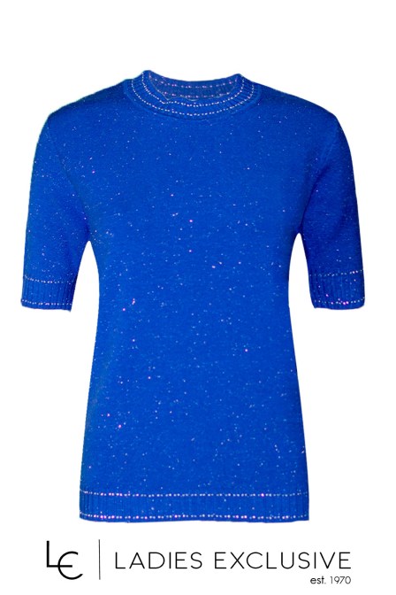 NICOLA Μπλούζα κοντομάνικη με ασημοκλωστή