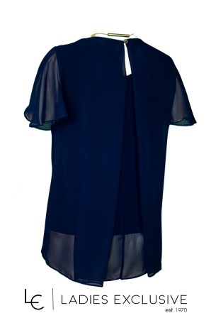 FIBES Μπλούζα κοντομάνικη από μουσελίνα