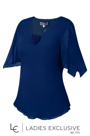 VIDAL Μπλούζα κοντομάνικη από μουσελίνα