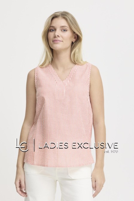 FRANSA Μπλούζα αμάνικη ριγέ