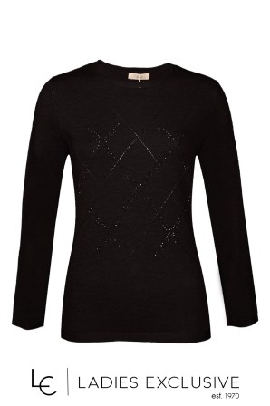 TRIPODE Μπλούζα πλεκτή με ρόμβους και στρας