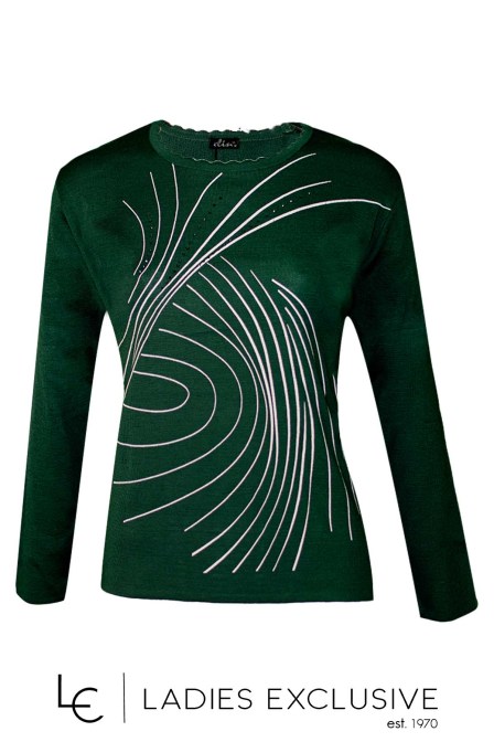 ELIN Μπλούζα μάλλινη με στάμπα γραμμές